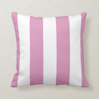 Soft Pink & White Vertical Stripes Design  Throw Pillow