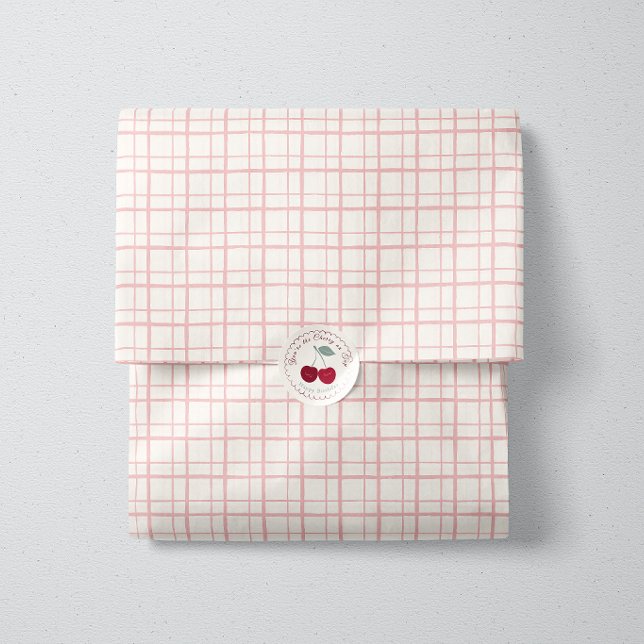 Soft Pink Windowpane Grid Picnic Tissue Paper (Creator Uploaded)