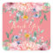 Soft pink with flowers square sticker