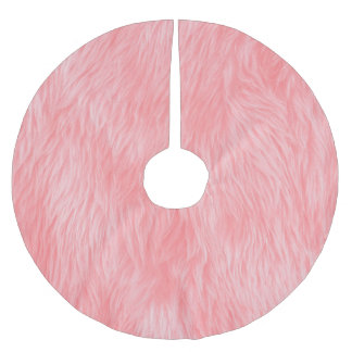 Soft Pink Wool Fur Texture Brushed Polyester Tree Skirt