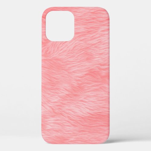 Soft Pink Wool Fur Texture iPhone 12 Case