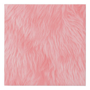 Soft Pink Wool Fur Texture Faux Canvas Print