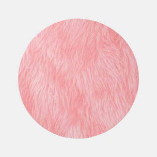 Soft Pink Wool Fur Texture Rug