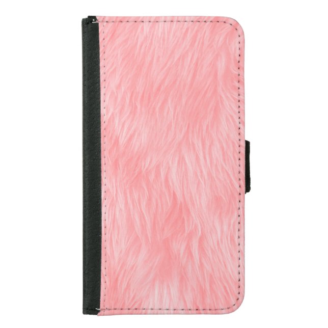 Soft Pink Wool Fur Texture Samsung Galaxy Wallet Case (Front)