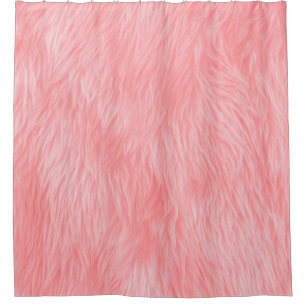 Soft Pink Wool Fur Texture Shower Curtain