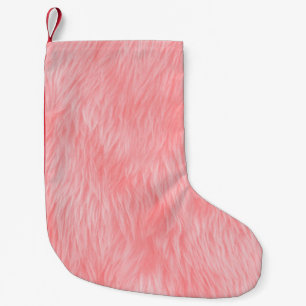 Soft Pink Wool Fur Texture Small Christmas Stocking