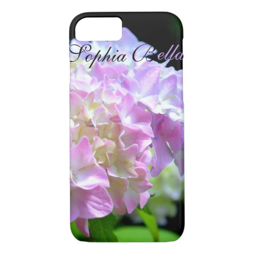 Soft pink yellow purple hydrangeas flowers iPhone 87 case