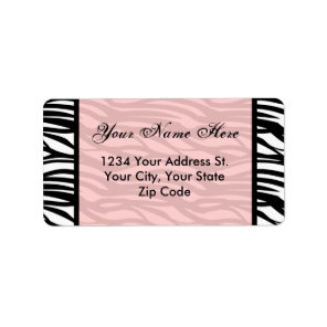 Soft Pink Zebra Address Labels