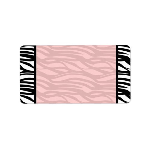 Soft Pink Zebra Blank Labels