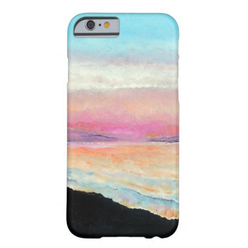 Soft Pinks and Blues Beach Sunset Artwork Barely There iPhone 6 Case