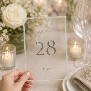 Soft Pistachio Acrylic Wedding Table Number