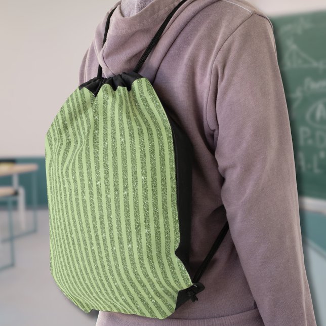 Soft Pistachio Glitter Style Minimal Pattern Drawstring Bag (Creator Uploaded)