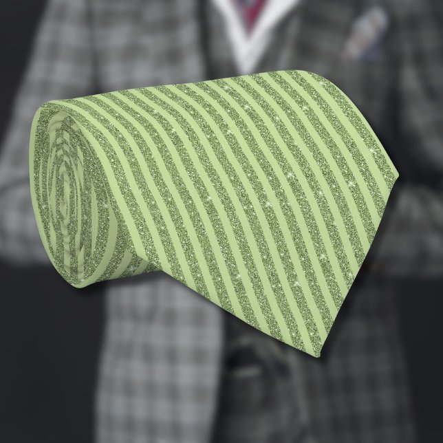 Soft Pistachio Glitter Style Minimal Pattern Neck Tie (Creator Uploaded)