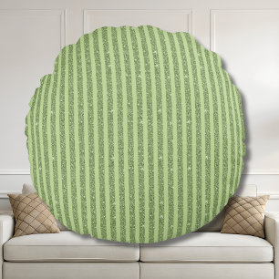 Soft Pistachio Glitter Style Minimal Pattern Round Pillow