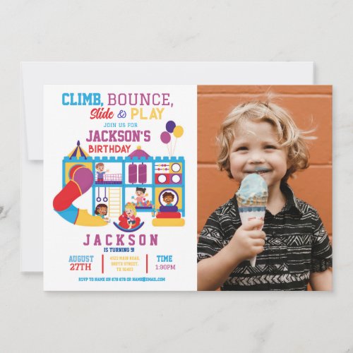 Soft Play Bounce Birthday Party Invitation