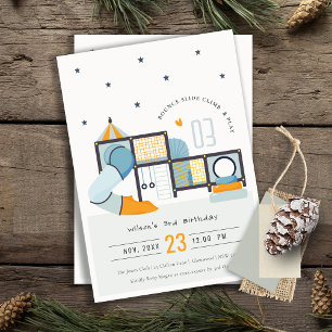 Soft Play Centre Indoor Jungle Gym Kids Birthday Invitation