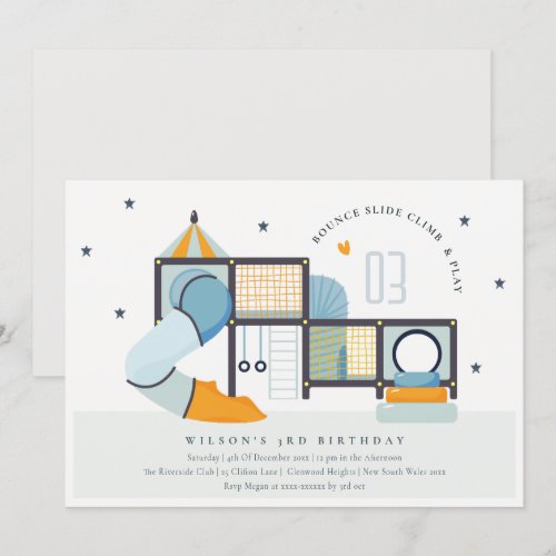 Soft Play Centre Indoor Jungle Gym Kids Birthday Invitation