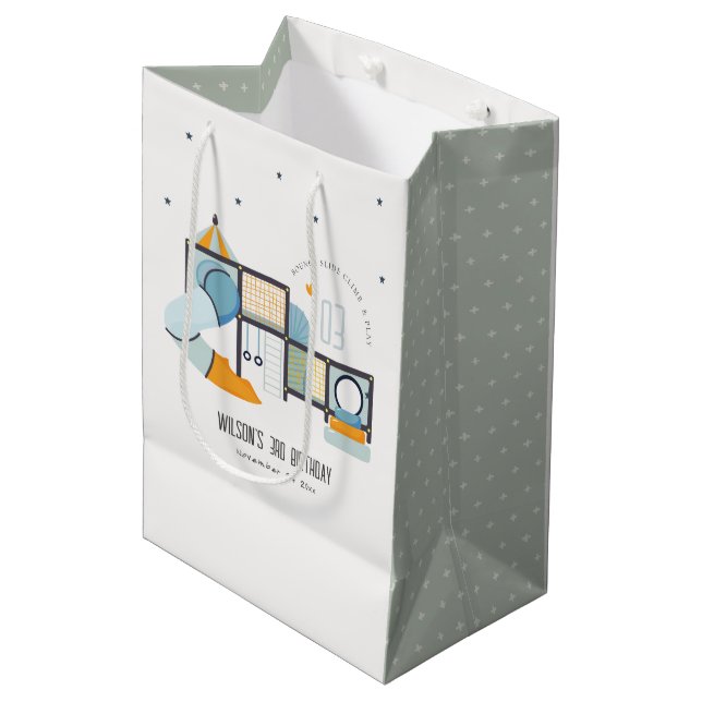 Soft Play Centre Indoor Jungle Gym Kids Birthday Medium Gift Bag (Front Angled)