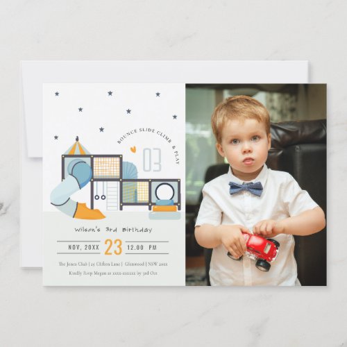 Soft Play Centre Jungle Gym Kids Photo Birthday Invitation