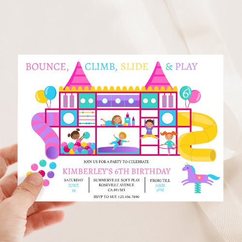 Soft Play Indoor Jungle Gym Birthday Invitation