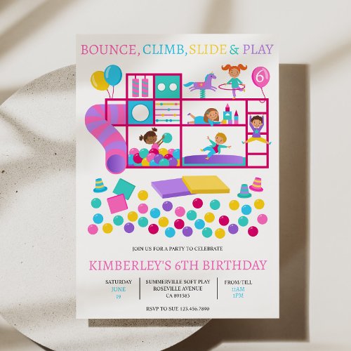 Soft Play Jungle Gym Birthday Party Invitation