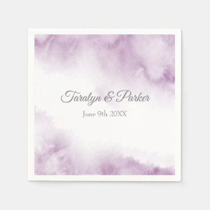 Soft Plum Mauve Watercolor Abstract Frame Napkins