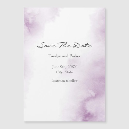 Soft Plum Mauve Watercolor Abstract Frame Save The Magnetic Invitation