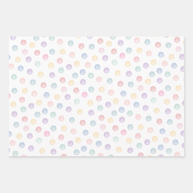 Soft Polka Dots - Any Occasion Wrapping Paper Sheets (Front)