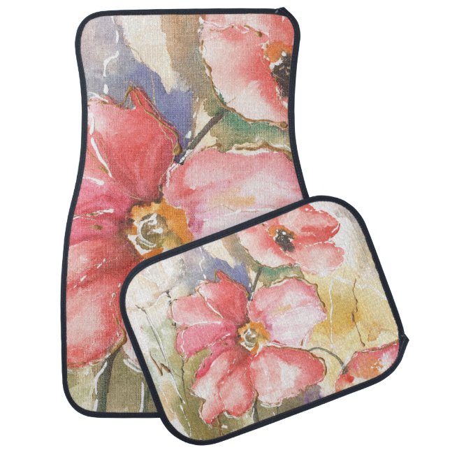 Soft Poppies I Car Floor Mat (Set)