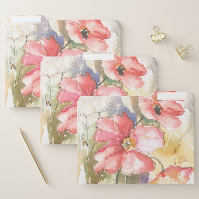 Soft Poppies I File Folder (Set)