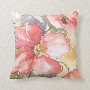 Soft Poppies I Throw Pillow