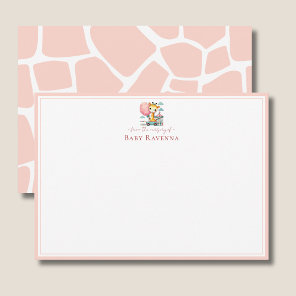 Soft Powder Pink Giraffe Skin New Baby Nursery Note Card