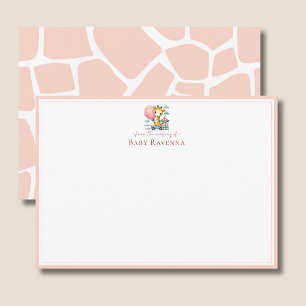 Soft Powder Pink Giraffe Skin New Baby Nursery Note Card