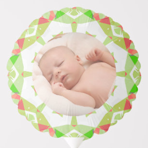 Soft Pretty Green Custom Christmas Photo Party Balloon