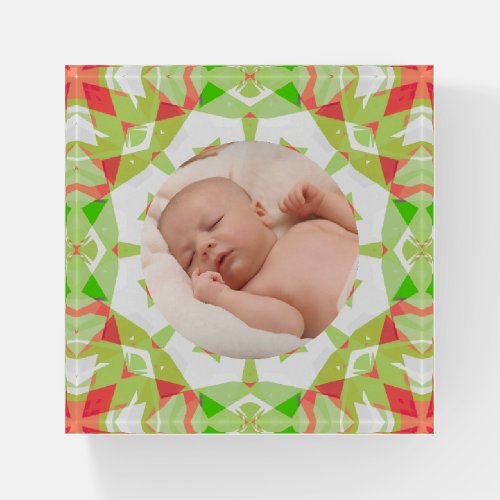 Soft Pretty Green Custom Photo Mothers Day Gift Paperweight