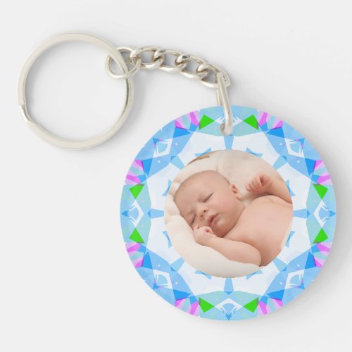Soft Pretty Pastels Custom Christmas Photo Picture Keychain