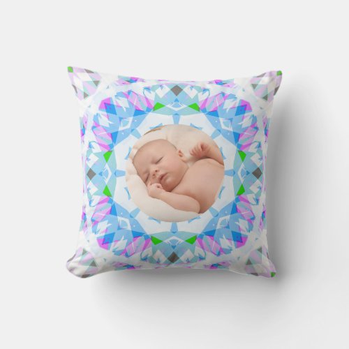Soft Pretty Pastels Custom Christmas Photo Picture Throw Pillow