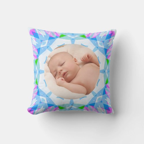 Soft Pretty Pastels Custom Christmas Photo Picture Throw Pillow