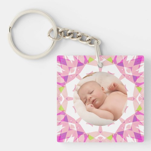 Soft Pretty Pastels Custom Photo Mothers Day Mom Keychain