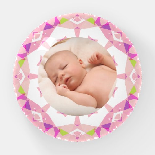 Soft Pretty Pink Pastels Custom Photo Motherâs Day Paperweight