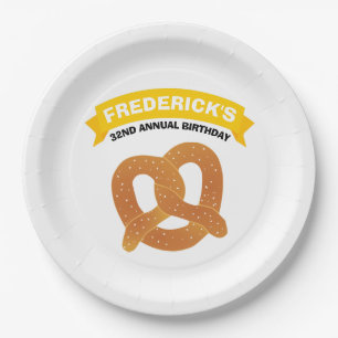 Soft Pretzel Party Paper Plates