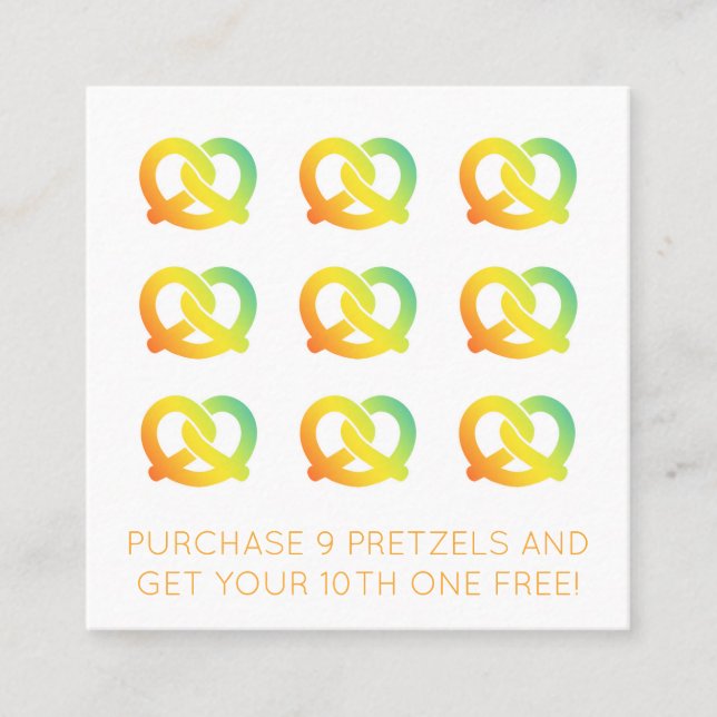 soft pretzels loyalty punch card (Front)
