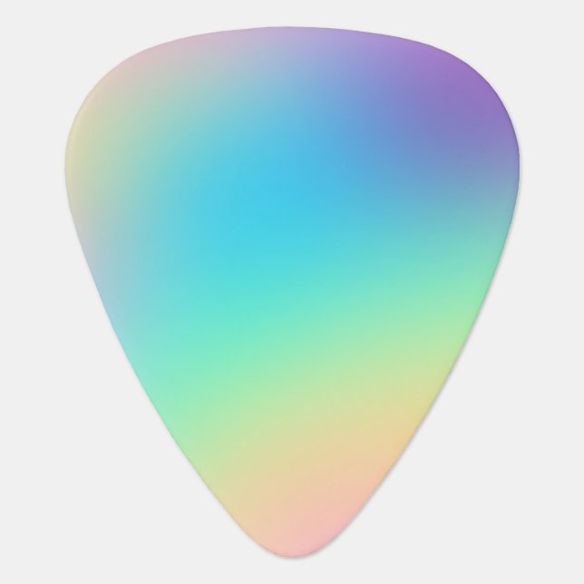Soft Prismatic Pastel Gradient Guitar Pick (Front)