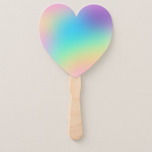 Soft Prismatic Pastel Gradient Heart Fan