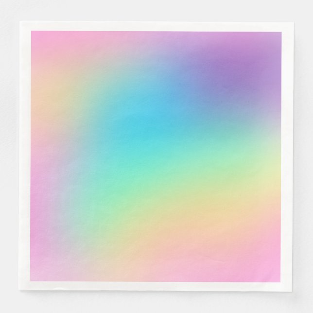 Soft Prismatic Pastel Gradient Paper Dinner Napkins (Front)