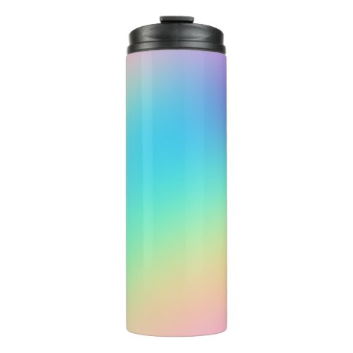 Soft Prismatic Pastel Rainbow Gradient Flask Thermal Tumbler