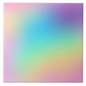 Soft Prismatic Pastel Rainbow Gradient Tile