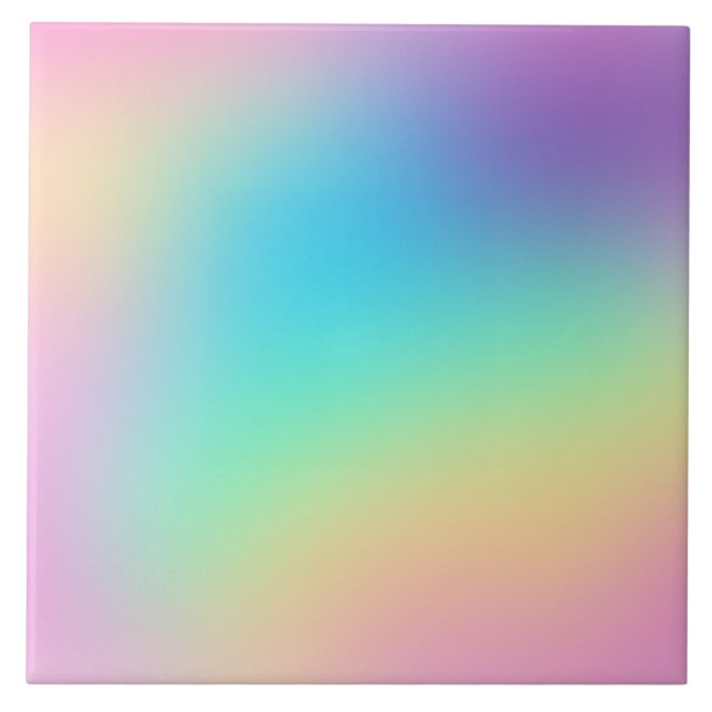 Soft Prismatic Pastel Rainbow Gradient Tile (Front)