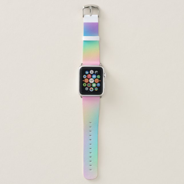 Soft Prismatic Rainbow Gradient Apple Watch Band (Front)