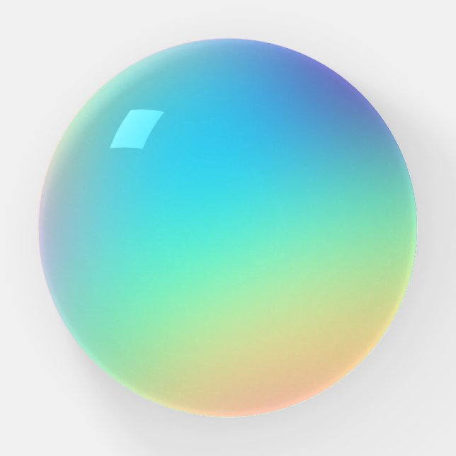 Soft Prismatic Rainbow Gradient Paperweight (Front)